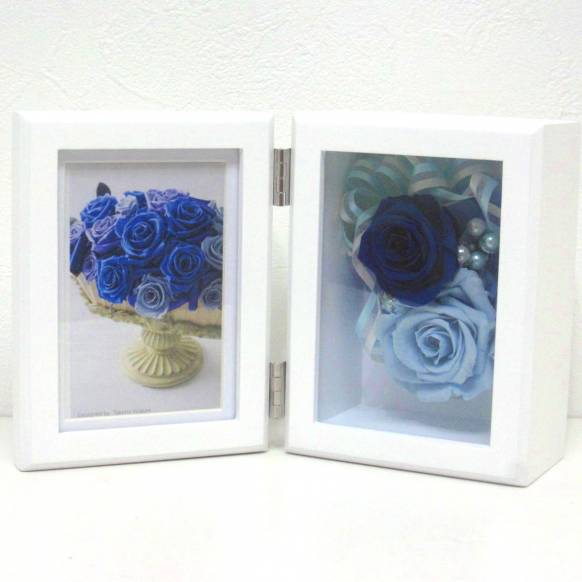 《Preserved Flower》Photo Frame(Blue)(お供え)プリザーブドフラワー特集(宅配)