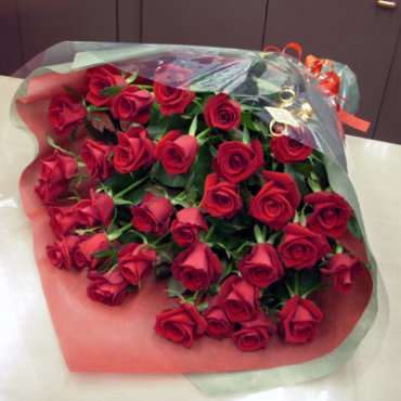 赤いバラ30本花束 インターネット花キューピット フラワーギフト 手渡し
