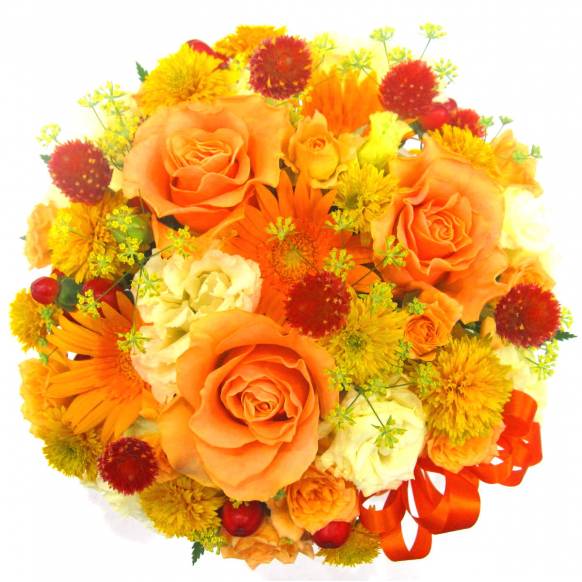 秋のお花特集（宅配）,《Flower arrangement》Autumn Orange Basket,花樹園